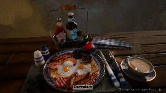 Mario has a giant breakfast