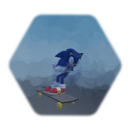 Sonic on his board