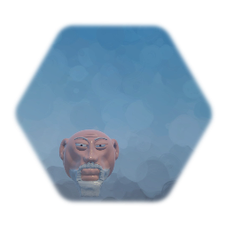 Old Japanese Face with Blinking eyes