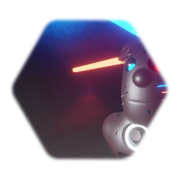 Blue and red robot Sculpture