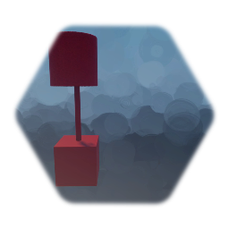 Square base red lamp