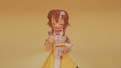 Korone before eating curry 🍛