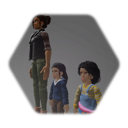 Mother and twin sisters