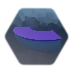 Curved Corner Counter or Display Stand, Grey & Lavender