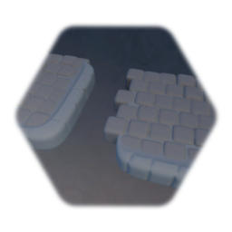 Grey Bricked Sidewalk - Corner and Edge Pieces