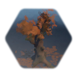 Autumn Tree With Falling Leaves