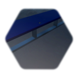 Blue metal bench