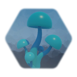 Blue waxy mushroom cluster