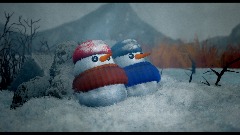 Two relaxed friends in the snow ☃️