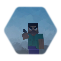 Herobrine has a gun (And Angry eyebrows)