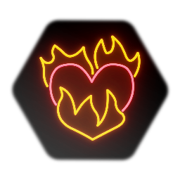 Neon Fiery Heart
