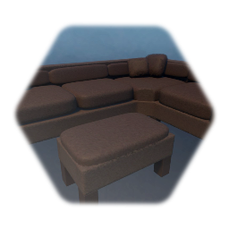 Brown Couch with Ottoman