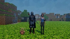 The Mandalorian  and jill valentine are in Minecraft