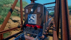 Toby the Tram Engine passing through Rolling River Bridge