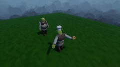 Shrek vs chef shrek staring contest