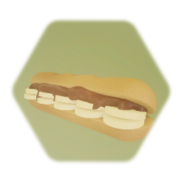 Banana and chocolate spread sub sandwich