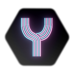Neon Retro Striped Letter Y