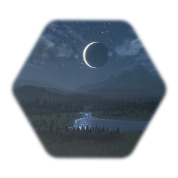 Crescent Moon Night Background