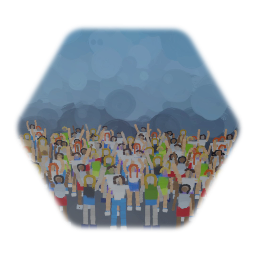Low poly crowd