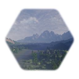 Background Mountains and Forest Valley