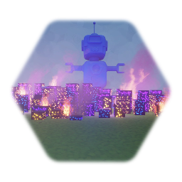 Kid falling down the stairs but hes a alarm and theres a robot.