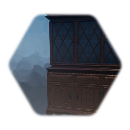 Captain's Finely Polished Hutch with Fine China Cabinets