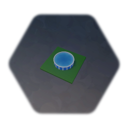 Game Board Grid Segment - Dark Green with Above-Ground Pool