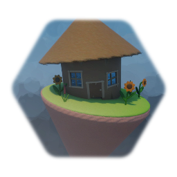 Small house on a floating island