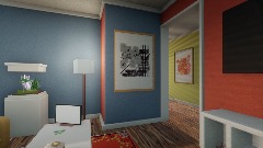 Bed and Living Room.