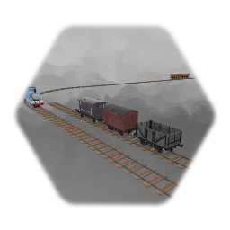 Thomas and Annie and Clarabel Andrew's choo choo