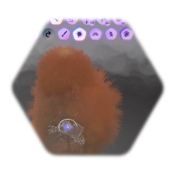 Fat faceless orange monster puppet