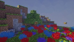 Minecraft scene with bees