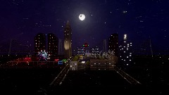 Night Downtown Screensaver With Drone