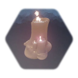 3 candles with 1 flickering light