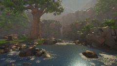 Waterfall Stream Scene