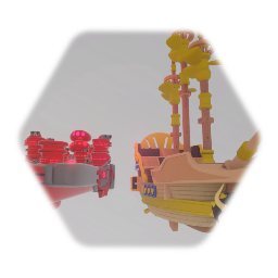 Dragon Turtle Man's Airship and EXE-Ton Carrier