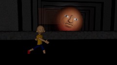 Caillou runs away from The Meatball Man