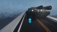 Tank on road