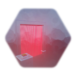 Laser door with button