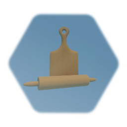 Cutting board and rolling pin