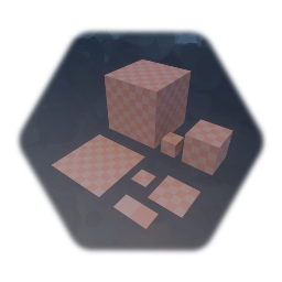 Opaque square fleck checkerboard planes and cubes