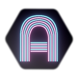 Neon Retro Striped Letter A