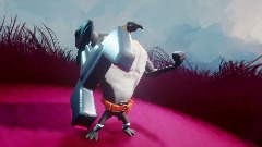 Megapenguin holds a spanner