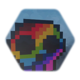 Rainbow skull - pixel