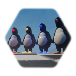 Penguin Throwing Snowballs                  (now with friends)