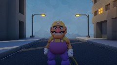 Wario catches fire while going to the store
