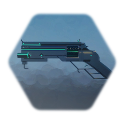 Futuristic revolver with animations and effects