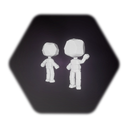 Low-poly blank sliding platforming puppet