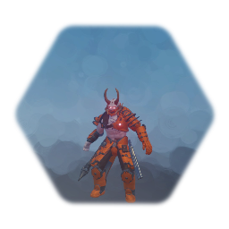 Cool gamer boy demon hunter as  Demon