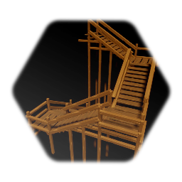 Rectangular Spiraling Wooden Stairs